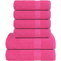 vidaXL 6 Piece Towel Set "FROGN" Pink 360 gsm