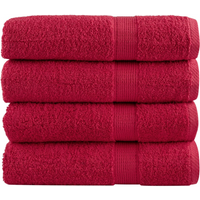 vidaXL Premium Bath Towels "SOLUND" 4 pcs Red 100x150 cm 600 gsm