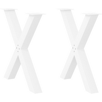 vidaXL Dining Table Legs X-Shaped 2 pcs White 70x(72-73) cm Steel