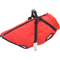 vidaXL Dog Coat with Harness Red 4XL Fleece and Polyester