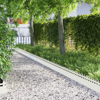 vidaXL Lawn Edgings 10 pcs White 103 x 0.05 x 22 cm Steel