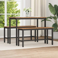 vidaXL Dining Bench 2 pcs Old Wood 100 x 32.5 x 48.5 cm