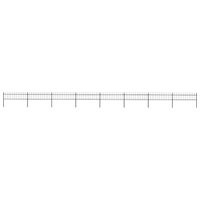 vidaXL Garden Fence with Spear Top Steel 1426x60 cm Black