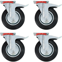 vidaXL Swivel Casters with Double Brakes 4 pcs 200 mm