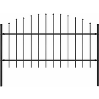 vidaXL Garden Fence with Spear Top Steel 170x125 cm Black