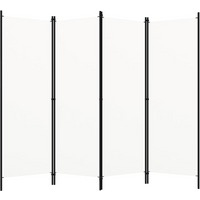 vidaXL 4-Panel Room Divider White 200x180 cm