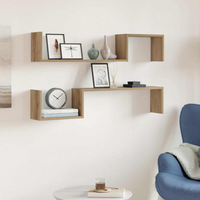 vidaXL Wall Shelves 2 pcs Artisan Oak 100x15x20 cm Engineered Wood