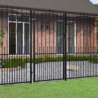 vidaXL Fence Gate with Spear Top Black 103x175 cm Powder-coated Steel