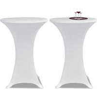 Standing Table Cover Ø70cm White Stretch 2 pcs