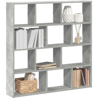 vidaXL Wall Cube Shelf 12 Compartments Concrete Grey Engineered Wood