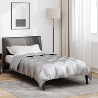 vidaXL Winter Duvet Silver 200 x 135 cm Satin and Microfiber
