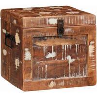 vidaXL Storage Box with Storage with Door Brown Solid Mango Wood