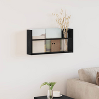 vidaXL Magazine Rack Black Oak 60 x 12 x 30 cm Engineered Wood
