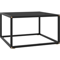 vidaXL Coffee Table Black with Black Glass 60x60x35 cm