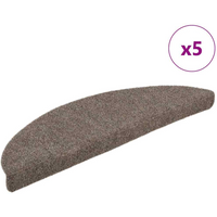 vidaXL Stair Mats Self-adhesive 5 pcs 56x17x3 cm Beige Half Round