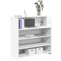 vidaXL Reception Desk White 100x50x103.5 cm Engineered Wood