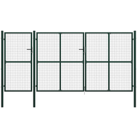 vidaXL Garden Gate Steel 400x150 cm Green
