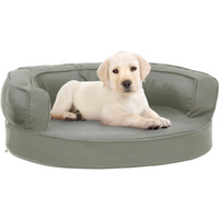 vidaXL Ergonomic Dog Bed Mattress 60x42 cm Linen Look Grey
