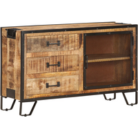 vidaXL Sideboard 100x31x60 cm Solid Rough Mango Wood