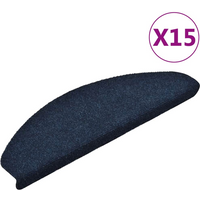vidaXL Stair Mats Self-adhesive 15 pcs 65x21x4 cm Navy Half Round Large