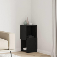 vidaXL Corner Cabinet Black Oak 30.5x30x65cm Engineered Wood