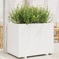 vidaXL Garden Planter White 90x60x72 cm Solid Wood Pine
