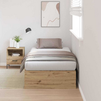 vidaXL Storage Bed Frame Artisan Oak 100 x 200 cm Engineered Wood
