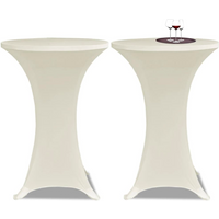 Standing Table Cover Ø70cm Cream Stretch 2 pcs