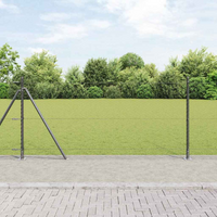 vidaXL Fence Post Grey 50 x 0.8 m (25 mm mesh) Steel and PVC