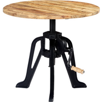vidaXL Side Table 60x(46-63) cm Solid Mango Wood and Cast Iron