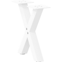 vidaXL Coffee Table Legs X-Shaped 2 pcs White 37x(30-31) cm Steel
