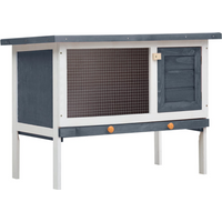 vidaXL Outdoor Rabbit Hutch 1 Layer Grey Wood