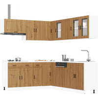 vidaXL 11 Piece Kitchen Cabinet Set Porto Artisan Oak Engineered Wood