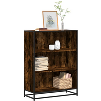 vidaXL Book Cabinet Smoked Oak 80.5x35x107.5 cm Engineered Wood