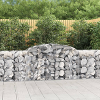vidaXL Arched Gabion Baskets 15 pcs 300x50x80/100 cm Galvanised Iron