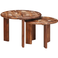 vidaXL Nesting Coffee Tables 2 pcs Multicolour Solid Reclaimed Wood