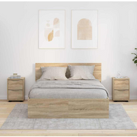 vidaXL Bedside Tables with Drawer 2 pcs Sonoma Oak 30.5 x 30 x 43 cm