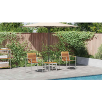 vidaXL Sun Lounger 3 pcs Brown Solid Teak Wood