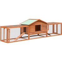 vidaXL Rabbit Hutch Solid Pine & Fir Wood 310x70x87 cm