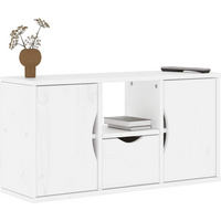 vidaXL TV Cabinet with Drawer ODDA White 79x24x40 cm Solid Wood Pine