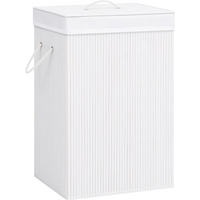 vidaXL Bamboo Laundry Basket White