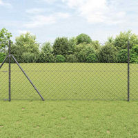 vidaXL Fence Post Grey 10 x 1 m (60 x 60 mm mesh) Steel and PVC