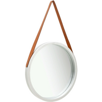 vidaXL Wall Mirror with Strap 50 cm Silver