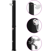 vidaXL Outdoor Solar Shower with Shower Head and Faucet 35 L Black