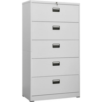 vidaXL Filing Cabinet Light Grey 90x46x164 cm Steel