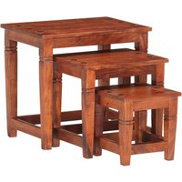 vidaXL Nesting Tables 3 pcs Solid Acacia Wood