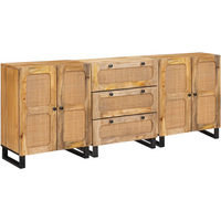 vidaXL Sideboard 3 pcs Brown 180 x 33 x 75 cm Solid Mango Wood