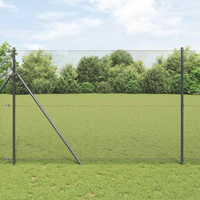 vidaXL Welded Wire Fence Grey 1.6 x 10 m