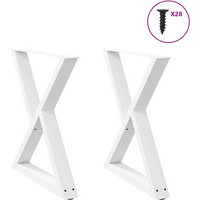 vidaXL Dining Table Legs 2 pcs White 70x(72-73.3) cm Steel