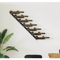 vidaXL Wall-mounted Wine Rack for 7 Bottles Black Metal